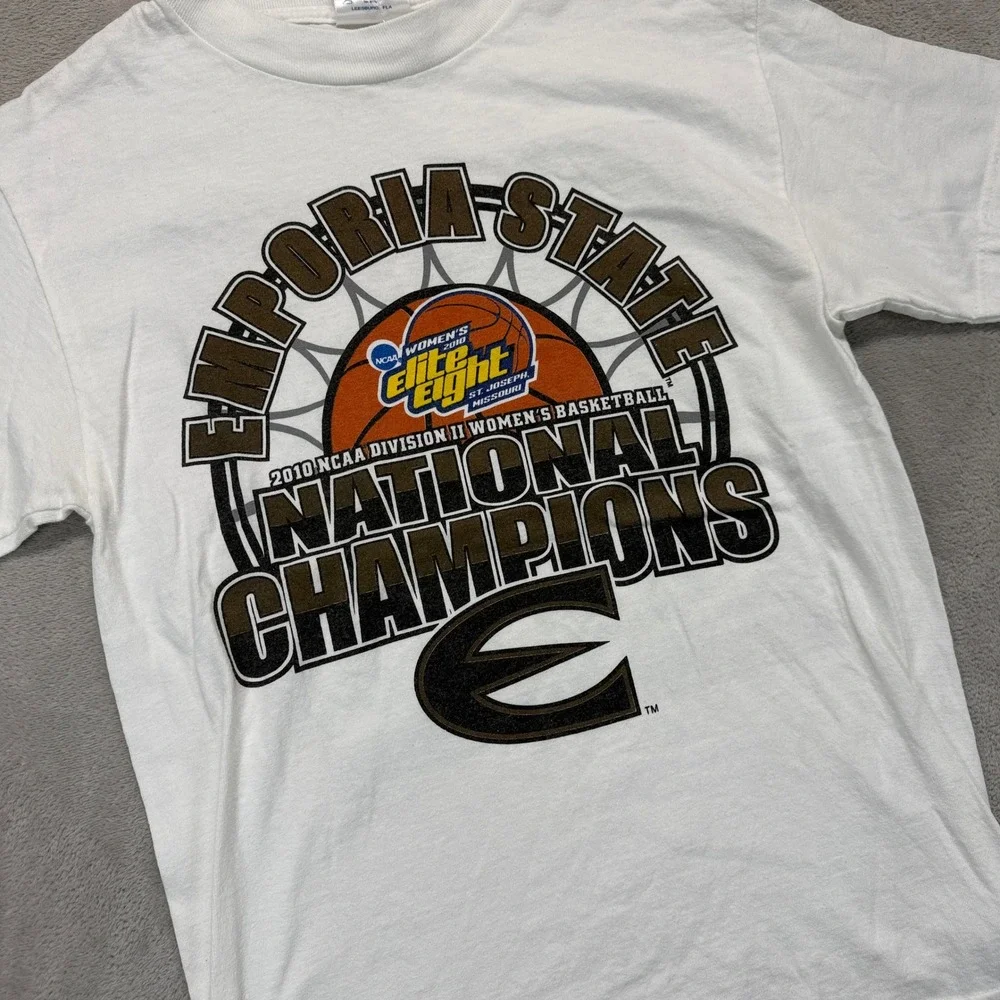 Emporia State Shirt Men S‎ White 2010 National Champions T-Shirt Division 2 NCAA